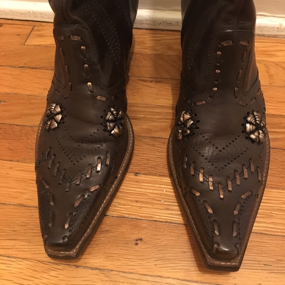 BCBGirls brown embellished cowboy boots